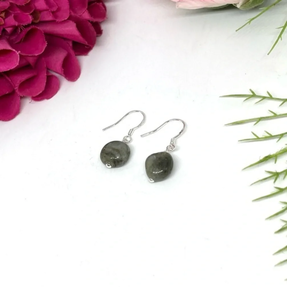 NEW⚜️925 Labradorite Gemstone Dangly Handmade Earrings